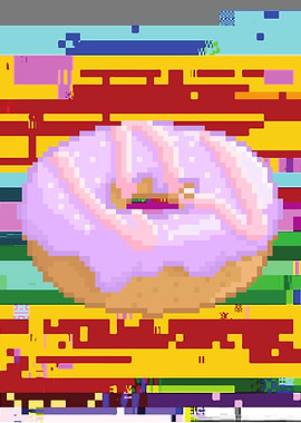 Cute Pixel Art Doughnut
