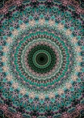 Cream and green mandala