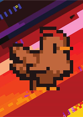 Cute Pixel Art Chicken