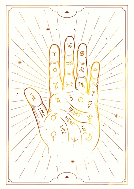 Tarot palmistry diagram