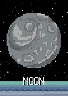 Space Pixel Art Moon