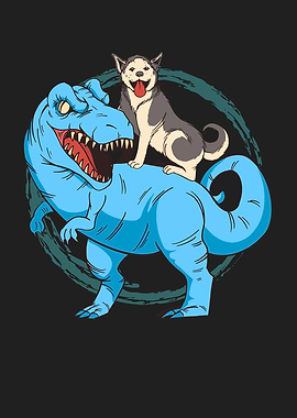 Siberian Husky Dog Riding