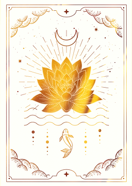 Tarot Lotus with Moon