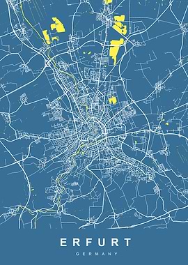 ERFURT Map Germany