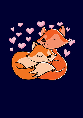 Valentines Day Couple Fox
