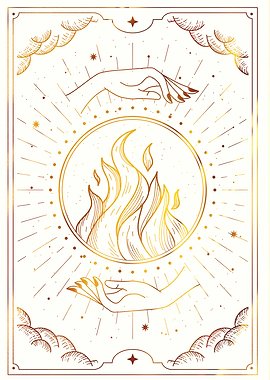 Tarot Fire in a crystal