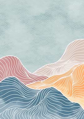 ABSTRACT MOUNTAIN LINE ART