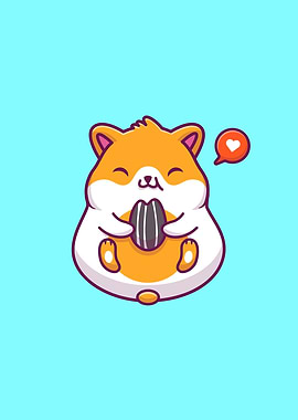 Cute Hamster Eating
