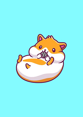 Cute Hamster Eating