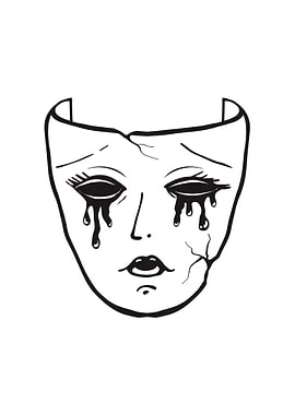 Theater Mask Sad Emo Goth