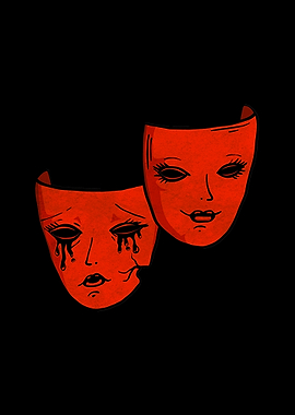 Theater Mask Soft Grunge