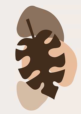 Abstract modern leaf art