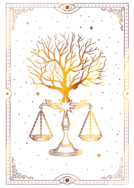 Tree with scale of justice