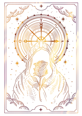 Tarot sorcerer with rose