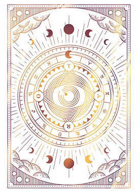 Tarot Eye with moon phases