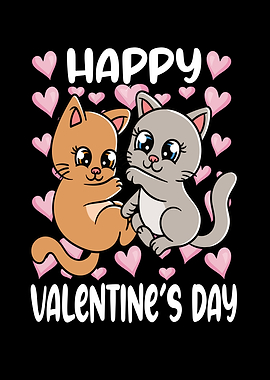 Valentines Day Couple Cats