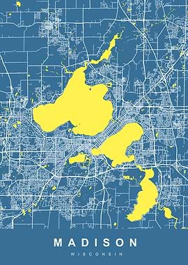 MADISON Map WISCONSIN USA