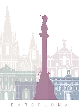 BARCELONA SKYLINE POSTER