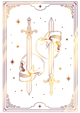 Tarot Sword through skull