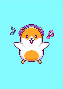 Cute Hamster With Music
