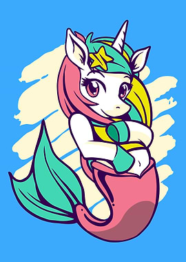 Cute Unicorn Mermaid Girl