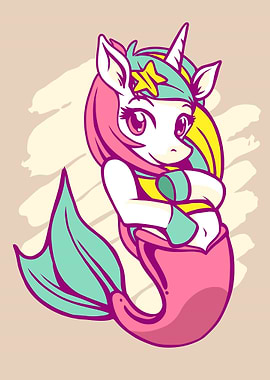 Cute Unicorn Mermaid Girl