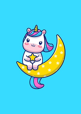 Cute Unicorn Sitting