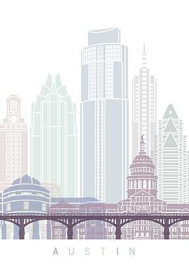 AUSTIN SKYLINE POSTER