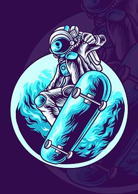 Skateboard Astronaut