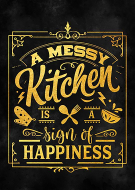 A messy kitchen is