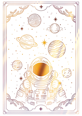 Tarot spaceman in space