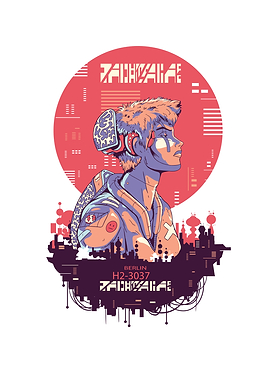 Punk girl scifi cyber