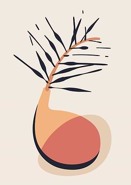 Botanical leaf flower vase