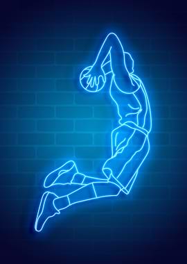neon basketball jump