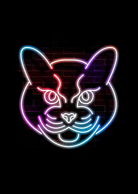cat neon art