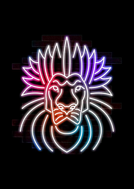 lion neon art