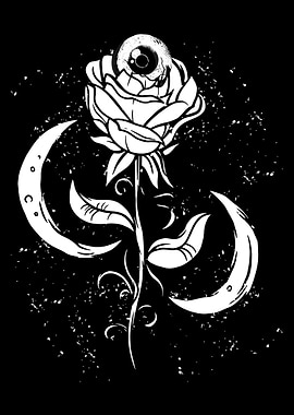 Weirdcore Rose Eye Moon