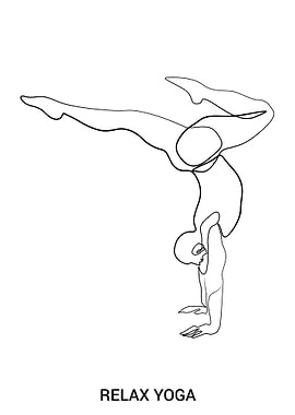 Relax Yoga One Line art