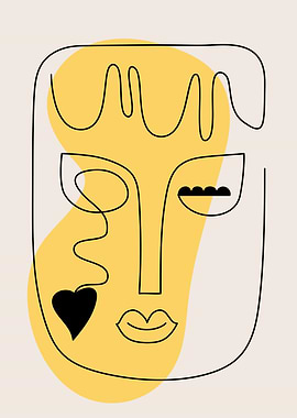 Abstract One line faceart