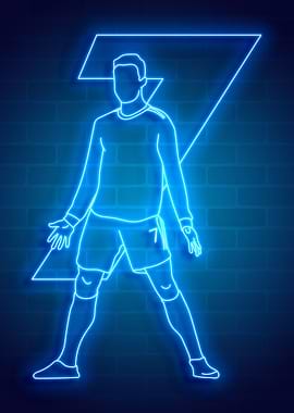 neon football player