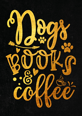 Dogs books coffee