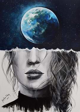 Space surreal art Earth