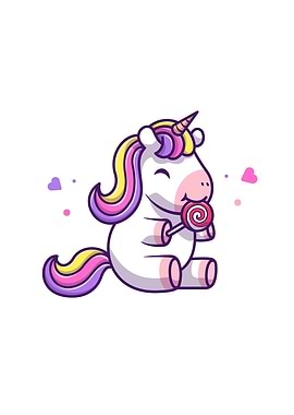 Cute Unicorn Eating