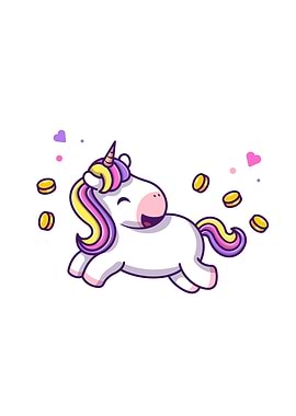 Cute Unicorn With Coin