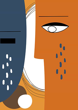 Abstract face decor poster