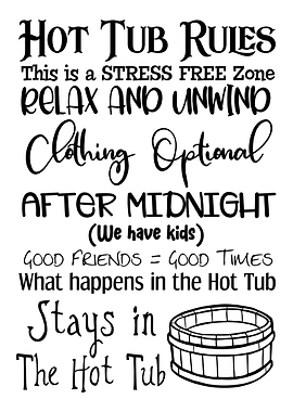 Hot Tube Rules Black White