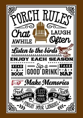 Porch Rules invert color