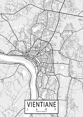 Vientiane City Map Light