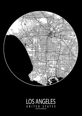 Los Angeles City Map Moon
