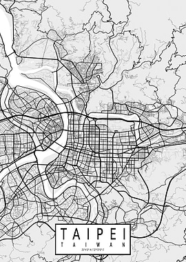 Taipei City Map Light